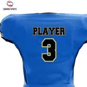 Ventes en gros d'uniformes de football américain personnalisés sublimés de haute qualité, 100% polyester respirant, anti-UV, grande taille, séchage rapide - Product Image 5