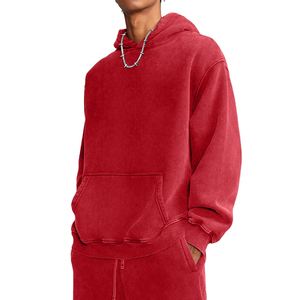 Conception Unique, Logo Personnalisé, Qualité Supérieure, Vente en Gros Hiver, Qualité Supérieure, Sweat-shirt Homme en Coton Uni Délavé à l'Acide, Écologique - Product Image 2