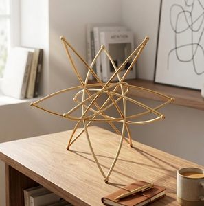 Sculpture Art Déco en Métal Doré Faite à la Main, Écologique, Pièce d'Art de Table pour la Décoration de la Maison, du Salon, du Bureau ou des Étagères - Product Image 4
