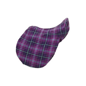 Purple Plaid Cotton Horse Saddle Cover for <b>Equestrian</b> Use - Product Image 1