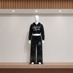 Apparel Xperts Ensemble 2 pièces pour femme, fermeture éclair, coupe droite, longueur normale, vêtements de sport décontractés, polaire 100% coton, streetwear - Product Image 1