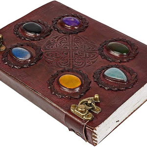 Six Stone Vintage Leather Handmade Diary Planner Journal Personalized <b>A5</b> Gift <b>Notebook</b> - Product Image 1