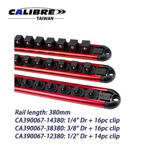 Organizador de Rieles para Enchufes de Aluminio Industrial CALIBRE de TAIWAN con Enchufes Aislados de 1/4\", 3/8\" y 1/2\" para Bricolaje OEM - Product Image 5