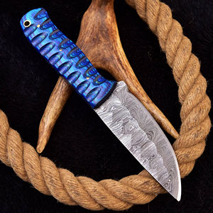 Cuchillo de Caza de Acero de Damasco de Primera Calidad, Cómodo y de Madera, con Funda de Cuero, Personalizable, OEM, Hoja Recta - Product Image 6