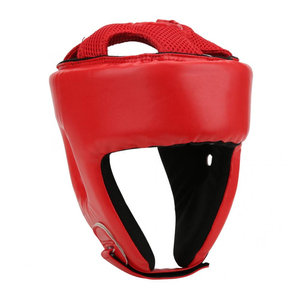 Protector de Cabeza para Boxeo, Casco Protector de Cuero PU para Adultos Unisex, Color Rojo Sólido, Cierre de Hebilla - Product Image 2