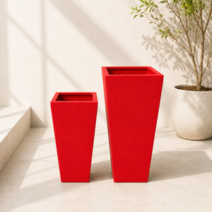 Fiberglass Round Garden <b>Planters</b> Set 3 Pcs <b>Outdoor</b> Use Chau Viet Pottery Multi-Style Eco-Friendly Lightweight Durable All-Season - Product Image 1