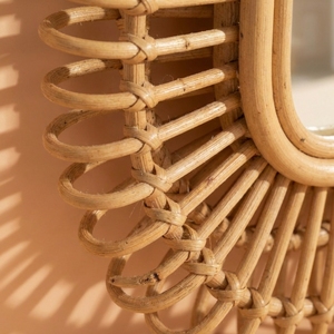 Wholesale Price 100% Natural Rattan Wall <b>Mirror</b> Square Decorative Boho <b>Hanging</b> <b>Mirrors</b> For Living Room Bedroom Hotel Home Decor - Product Image 5