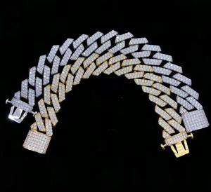 Collier et bracelet Iced Out Heavy Cuban Link en acier inoxydable sur mesure pour hommes, vente en gros, disponible au meilleur prix - Product Image 4