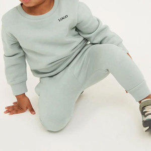 Ensemble de survêtement unisexe en coton pour bébé, col rond, manches longues, couleur unie, décontracté, pour l'automne, avec cordon de serrage, survêtements pour enfants - Product Image 3