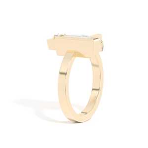 Custom Pear Baguette Cut Lab Diamond Geometric Statement <b>Ring</b> 14K 18K Solid <b>Gold</b> Modern Trendy <b>Cocktail</b> Jewelry Band Manufacture - Product Image 6