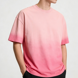 Camiseta de algodón unisex de manga corta, estilo vintage, desgastada, con degradado, extragrande, para hombre - Product Image 4