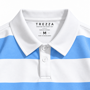 Camiseta de Manga Larga para Hombre TREZZA, Cuello Redondo, Corte Holgado Informal, Blanca y Azul, Tejida, 100% Algodón, Secado Rápido, Antiarrugas, Transpirable - Product Image 5
