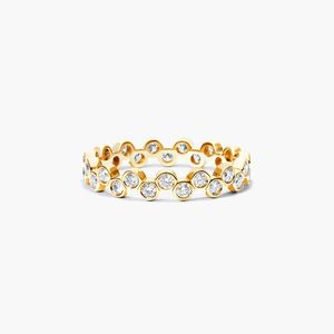 Bague en diamant rond en or blanc - Product Image 1