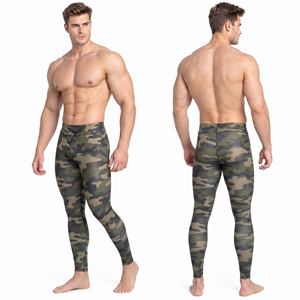 Men Camo Printed Compression Pants Yoga Workout Wear Quick Dry <b>Leggings</b> Men Sportswear <b>Low</b> <b>Waist</b> Tights Camouflage Yoga Pants - Product Image 4