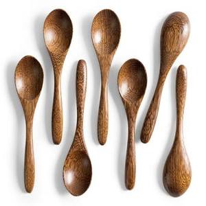 Cucharas de Madera Blue Lotus de 5.8 Pulgadas de Largo, Ecológicas, Reutilizables, para Beber Té, Diseño Minimalista - Product Image 5