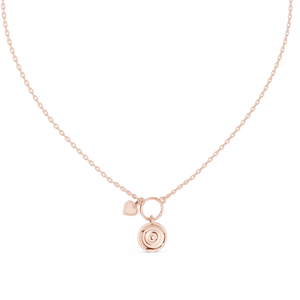 ROSE HEART&EVILEYE CHARMS <b>PENDANT</b> SET IN 18KT <b>SOLID</b> ROSE <b>GOLD</b> FOR ENGAGEMENT PARTY VALENTINE GIFT GLAM EVENTS DAILY WEAR - Product Image 2