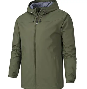 Veste de pluie zippée intégrale pour fitness, course à pied et randonnée, haute qualité, logo personnalisé brodé, veste décontractée tendance, imperméable, unisexe, sport - Product Image 1