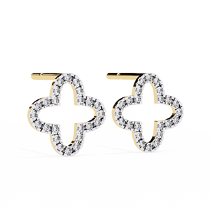 Pendientes de Diamante Cultivado en Laboratorio con Corte Redondo de Lujo Aries Jewel, Oro de 14K, Certificado IGI, para Regalo, Fiesta y Aniversario - Product Image 1