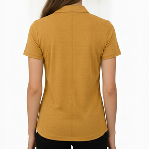 เสื้อโปโลผู้หญิง OEM ผ้าฝ้าย 100% แห้งเร็ว ระบายอากาศดี ดีไซน์เฉพาะ ออกแบบโลโก้ของคุณเอง เสื้อโปโลสตรีทแวร์ 2 สี - Product Image 3