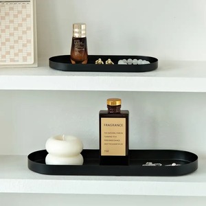Geometric Metal <b>Vanity</b> <b>Tray</b> Mirrored Base Makeup Organizer Storage Holder - Product Image 4