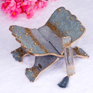 แท่นวางอัลกุรอานเรซิ่นอีพ็อกซี่ ขนาด 12 นิ้ว พับได้ ที่วางหนังสือ อ่านหนังสือได้ ปรับแต่งชื่อ สี ได้ ของที่ระลึกทางศาสนา รอมฎอน ของขวัญ DIY - Product Image 2