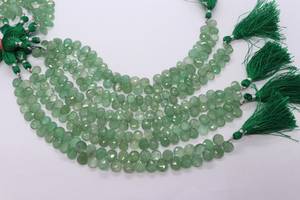 Cuentas facetadas de cuarzo verde fresa natural de 8x10 mm, cuentas de piedras preciosas de cuarzo fresa para la fabricación de joyería por mayor. - Product Image 6