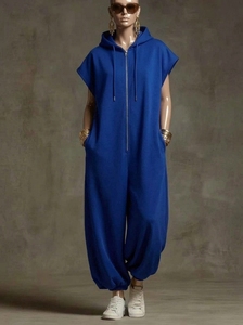 ZARSAH EXPORTS Windbreak Tracksuit Set <b>Women</b> Color Blocking Hooded Zip <b>Jacket</b> Elastic Waist Pants 2 Piece Polyester/Cotton - Product Image 2