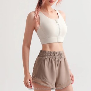 Soutien-gorge de sport/yoga réversible léger pour enfants, grande taille, avec logo personnalisé, fermeture éclair et protection antichoc - Product Image 1