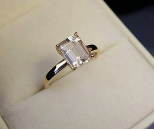 Anillo de Compromiso Vintage con Morganita Ovalada, Plata de Ley, Gema Rosa, para Regalo de Boda - Product Image 1