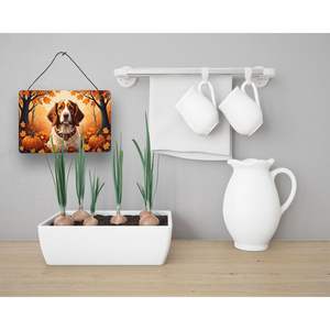 Brittany Spaniel Fall Wall Door Hanging Prints Panneau en métal en aluminium multicolore pour cuisine Bar Salle de bain Home Decor 8HX12W - Product Image 3