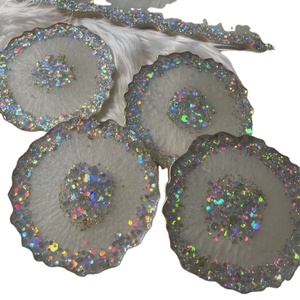 Sous-verres en résine de luxe faits à la main personnalisés tampons carrés de couleur personnalisables pour ensemble de Table de cuisine meilleur sous-verre promotionnel - Product Image 5