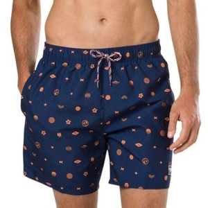Shorts de Baño para Hombre, Color Azul Marino, con Estampado por Sublimación, Secado Rápido, con Cordón Ajustable, para Playa, Surf y Piscina, Cómodos para Vacaciones de Verano - Product Image 1