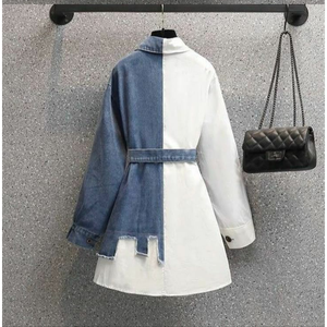 Vestido Camisero Híbrido de Mezclilla y Popelina con Diseño Dividido - Product Image 3