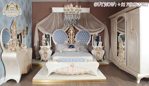 เฟอร์นิเจอร์ห้องนอนใหญ่ไม้สักสีดำ งานแกะสลักด้วยมือสไตล์โบราณ หรูหรา ทันสมัย ทนทาน พร้อมการเคลือบผิวโลหะ - Product Image 4