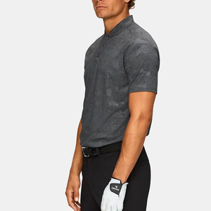 Camiseta Deportiva Personalizada OEM Dry Fit Camo para Golf, Cuello Mao, Transpirable, Color Gris Jaspeado, Tejido de Punto 100% - Product Image 2