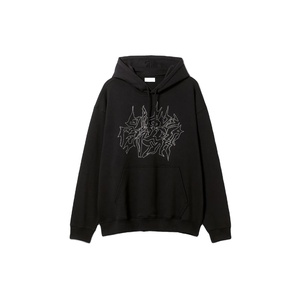 เสื้อฮู้ดสวมหัวของผู้ชายผ้าฝ้าย100% ออกแบบได้ตามต้องการ500gsm สไตล์หลวมเปิดไหล่สำหรับฤดูหนาว - Product Image 2