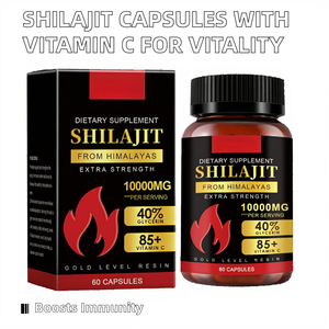 Capsules de Shilajit Premium, Complément Herbal Vitamine C, Énergie et Soutien Immunitaire, Antioxydant, Vitalité, Hommes, 60 Comprimés, Vente en Gros OEM - Product Image 2