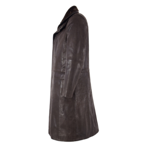 Manteau long en cuir de vache véritable pour homme avec col en fourrure amovible, manteau d'hiver en cuir de qualité supérieure, fabricant ODM sur mesure - Product Image 5