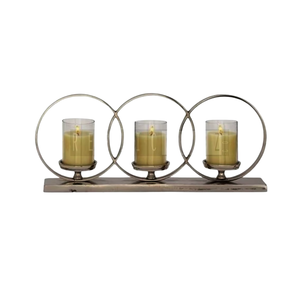 Candélabre en aluminium argenté fait main de 6 pouces, porte-bougie chauffe-plat, écologique, pour mariage, anniversaire, décoration intérieure, centre de table - Product Image 1