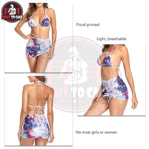 Bikini de tres piezas personalizado con logotipo propio, colorido, para niñas, spa, talla grande, conjunto de bikini multicolor para mujer - Product Image 6