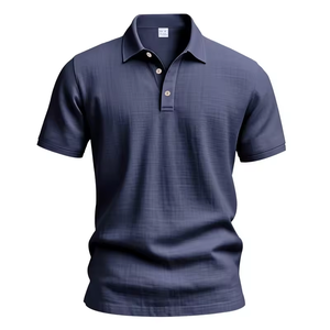 Camisa Polo de Lino para Hombre, 95% Lino, Manga Corta, Cierre de Botones, Transpirable, Corte Ajustado, Color Sólido, para Verano - Product Image 3