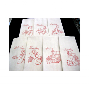 Diamant bleu 100% coton serviettes de cuisine 20x30 pouces 180 GSM doux Durable broderie contemporain nouveau Design boucle suspendue usage domestique - Product Image 4