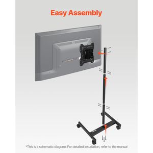 Supporto TV Portatile su Ruote per Schermi da 17-55 Pollici, Capacità 20 kg, Regolabile da Verticale a Orizzontale - Product Image 6