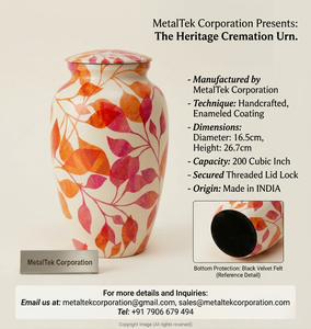 Handcrafted Metal Cremation Urn for Adult <b>Ashes</b> Large <b>Keepsake</b> Funeral Urns with Leaf Design Decorative Burial Vase Memorial Jar - Product Image 6