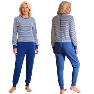 Womens Elderly Alzheimer <b>Nursing</b> Striped Jumpsuit Long Sleeve Legs Anti-Strip Bodysuit Jumpsuits For Special Needs Caring - Product Image 2