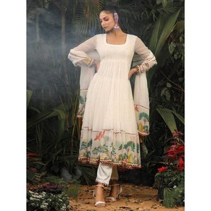 Fancy Party Wear Haut et bas avec Dupatta XL Taille Élégant et élégant - Product Image 3