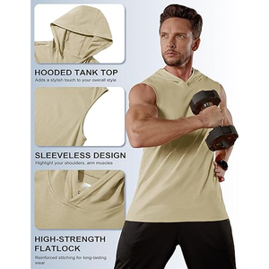 New Fashion Style Winter Wear Hoodies Lightweight Cheap Price Breathable Men Sleeveless Hoodies Tank Tops - Product Image 5