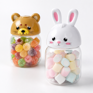 Custom 450ml Food Grade PET Candy Jar with Cartoon Animal Cap for Kids Snacks and Food Packaging Vietnam Manufacturer - Product Image 3