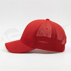 Casquette de baseball classique rouge vif à dos en maille, ajustable, respirante, protection, article tendance, unique pour homme - Product Image 3