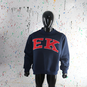 Sudadera con cuello redondo y estampado de letras EK, unisex, corte regular, tejido de algodón, estilo casual de otoño, URBAN PRODUCTIONS - Product Image 6